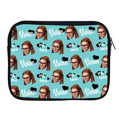 Personalized Photo Many Face Head Name Ipad Zipper Case By Joe Front