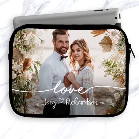 Personalized Wedding Couple Photo Name Ipad Zipper Case By Joe Front