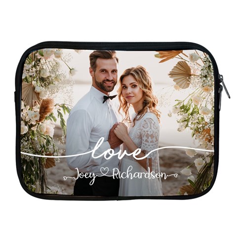 Personalized Wedding Couple Photo Name Ipad Zipper Case By Joe Front