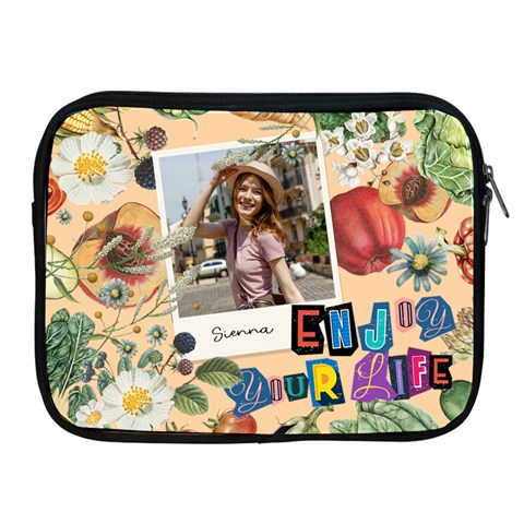 Personalized Enjoy Your Life Photo Name Ipad Zipper Case By Joe Front