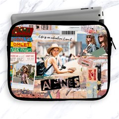 Personalized Life Adventure Style Travel Collage Photo Name Marble Tote Bag - Apple iPad Zipper Case