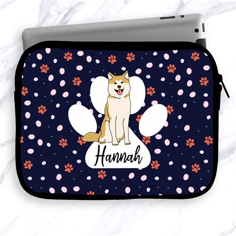 Personalized Pet Illustration Ipad Zipper Case By Joe Front