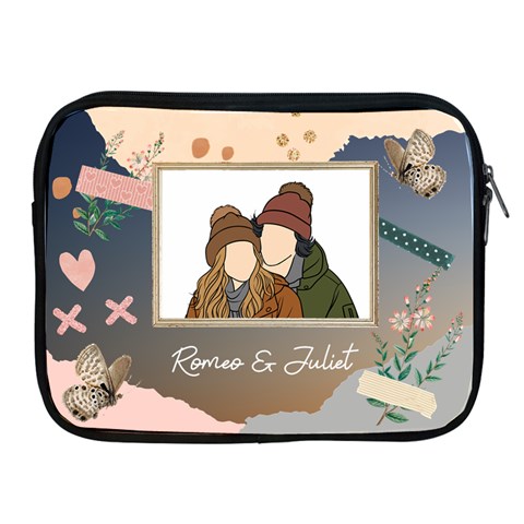Personalized Photo Illustration Lover Name Ipad Zipper Case By Joe Front