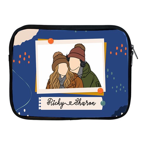 Personalized Photo Illustration Lover Name Ipad Zipper Case By Joe Front