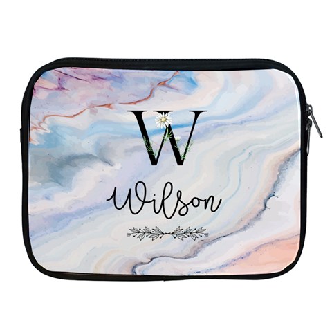 Personalized Initial Name Color Marble Ipad Zipper Case By Joe Front