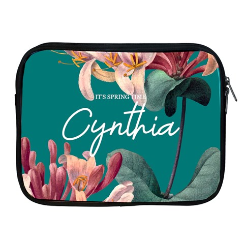 Personalized Floral Spring Time Name Ipad Zipper Case By Joe Front