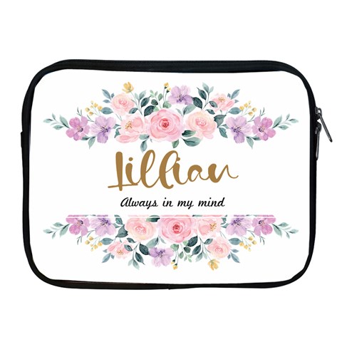 Personalized Floral Pattern Always In My Mind Name Ipad Zipper Case By Joe Front