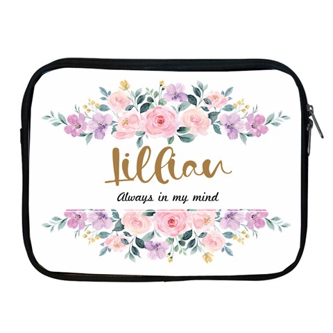 Personalized Floral Pattern Always In My Mind Name Ipad Zipper Case By Joe Front