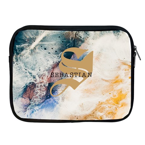 Personalized Initial Name Marble Ipad Zipper Case By Joe Front