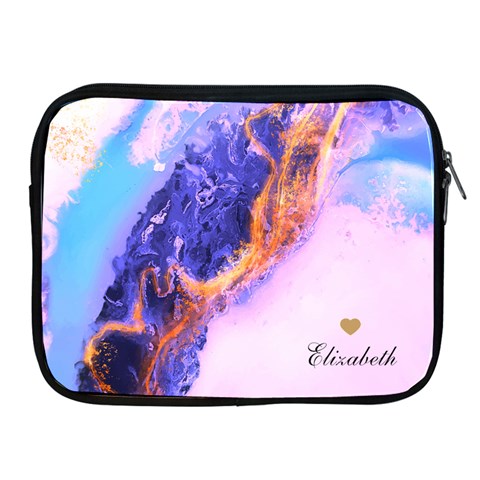 Personalized Initial Name Marble Ipad Zipper Case By Joe Front