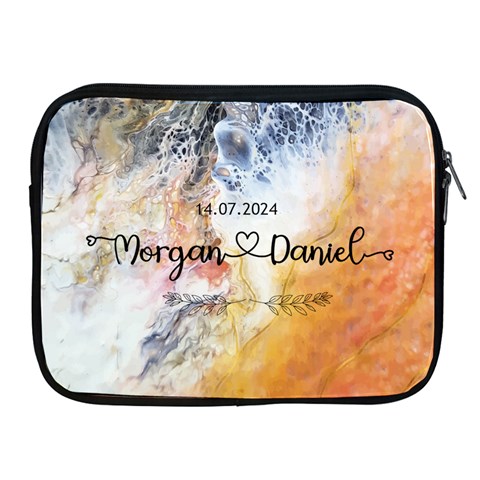 Personalized Initial Name Marble Ipad Zipper Case By Joe Front