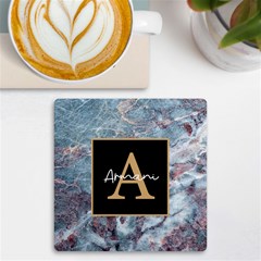 Personalized Initial Name Marble UV Print Square Tile Coaster - UV Print Square Tile Coaster 