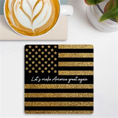 Personalized USA Flag Any Text Name UV Print Square Tile Coaster - UV Print Square Tile Coaster 