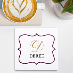 Personalized Simple Glitter Initial Name UV Print Square Tile Coaster - UV Print Square Tile Coaster 