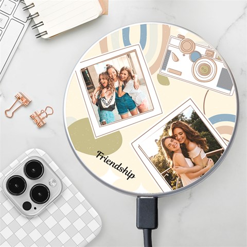 Personalized Camera Name Photo Wireless Fast Charger By Katy Front