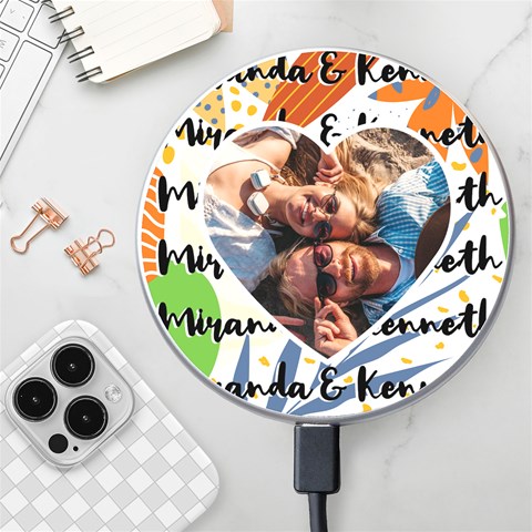Personalized Paint Name Photo Wireless Fast Charger By Katy Front
