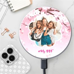 Personalized Cherry Bloom Name Photo Wireless Fast Charger - Wireless Fast Charger(White)