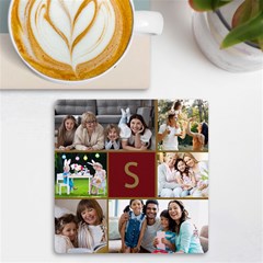 Personalized Initial 6 Photo UV Print Square Tile Coaster - UV Print Square Tile Coaster 