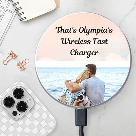 Personalized Sky Name Photo Wireless Fast Charger By Katy Front