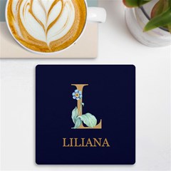 Personalized Initial Name Any Text UV Print Square Tile Coaster - UV Print Square Tile Coaster 