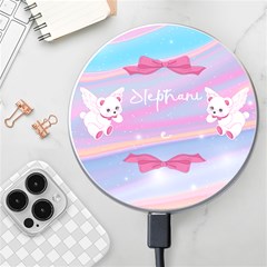 Personalized Angle Bear Name Wireless Fast Charger - Wireless Fast Charger(White)