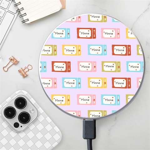 Personalized Tickers Name Wireless Fast Charger By Katy Front