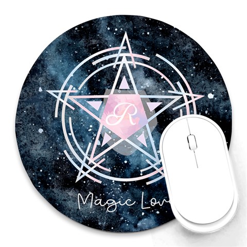 Personalized Magic Name Round Mousepad By Katy Front