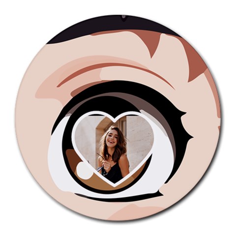 Personalized Anime Eye Name Round Mousepad By Katy Front