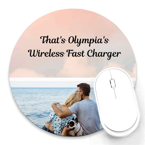 Personalized Sky Photo Round Mousepad By Katy Front
