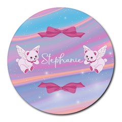 Personalized Angle Bear Name Round Mousepad