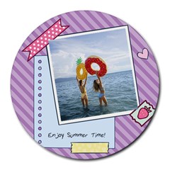 Personalized Memo Style Photo Name Round Mousepad