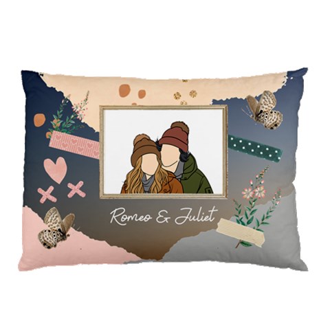 Personalized Photo Illustration Lover Name Pillow Case By Joe 26.62 x18.9  Pillow Case