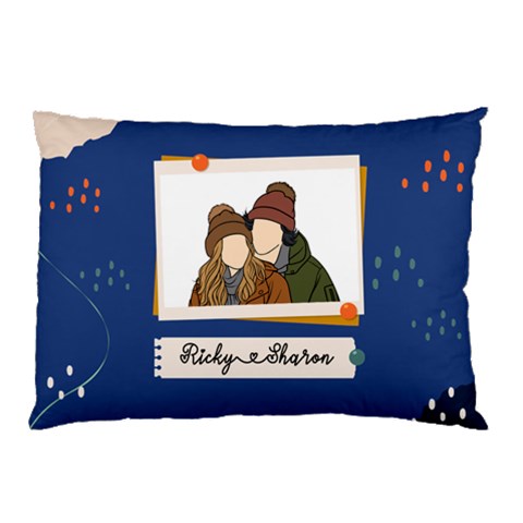Personalized Photo Illustration Lover Name Pillow Case By Joe 26.62 x18.9  Pillow Case