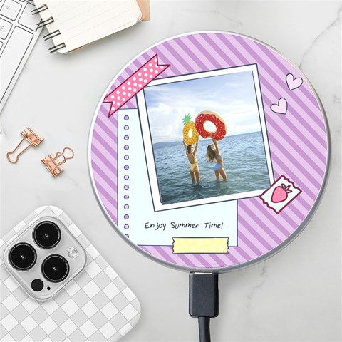 Personalized Memo Style Photo Name Wireless Fast Charger By Katy Front