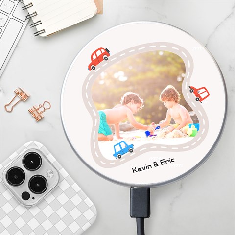 Personalized Car Photo Name Wireless Fast Charger By Katy Front