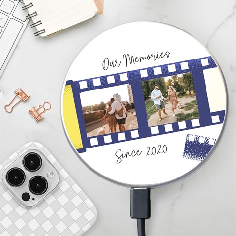 Personalized Film Photo Name Wireless Fast Charger By Katy Front