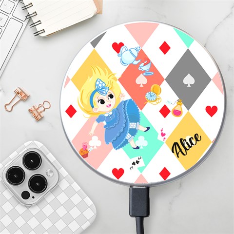 Personalized Alice Name Wireless Fast Charger By Katy Front