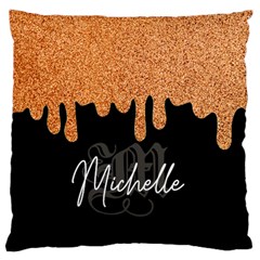 Personalized Glitter Initial Name Large Cushion Case - Large Cushion Case (One Side)