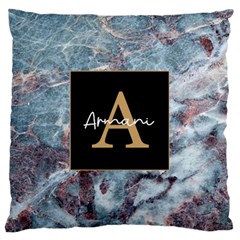 Personalized Initial Name Marble Large Cushion Case - Large Cushion Case (One Side)