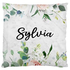 Personalized Name Floral Large Cushion Case - Large Cushion Case (One Side)