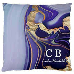 Personalized Initial Name Marble Large Cushion Case - Large Cushion Case (One Side)