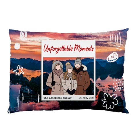 Personalized Trip Photo Illustration Name Pillow Case By Joe Front