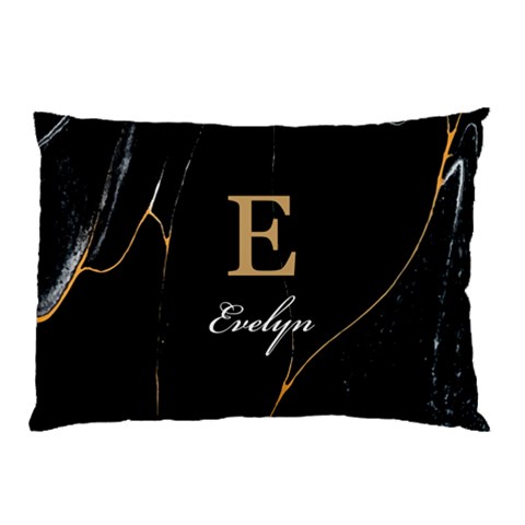 Personalized Initial Name Marble Pillow Case By Joe Front