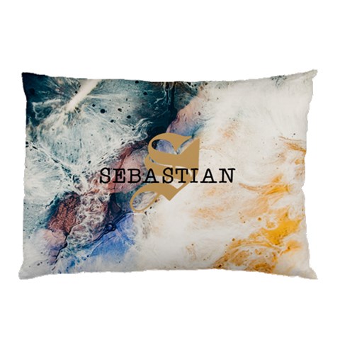 Personalized Initial Name Marble Pillow Case By Joe Front