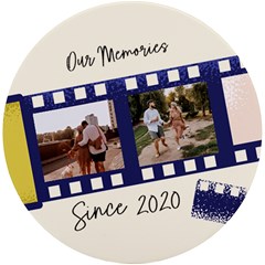 Personalized Film Photo Name Round Tile Coaster - UV Print Round Tile Coaster