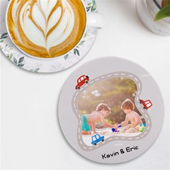 Personalized Car Photo Name Round Tile Coaster - UV Print Round Tile Coaster