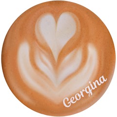 Personalized Coffee Name Round Tile Coaster - UV Print Round Tile Coaster
