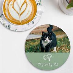 Personalized Pet Name Photo Round Tile Coaster