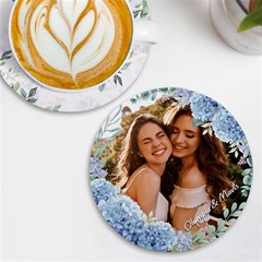 Personalized Flower Photo Round Tile Coaster