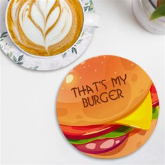 Personalized Burger Name Round Tile Coaster